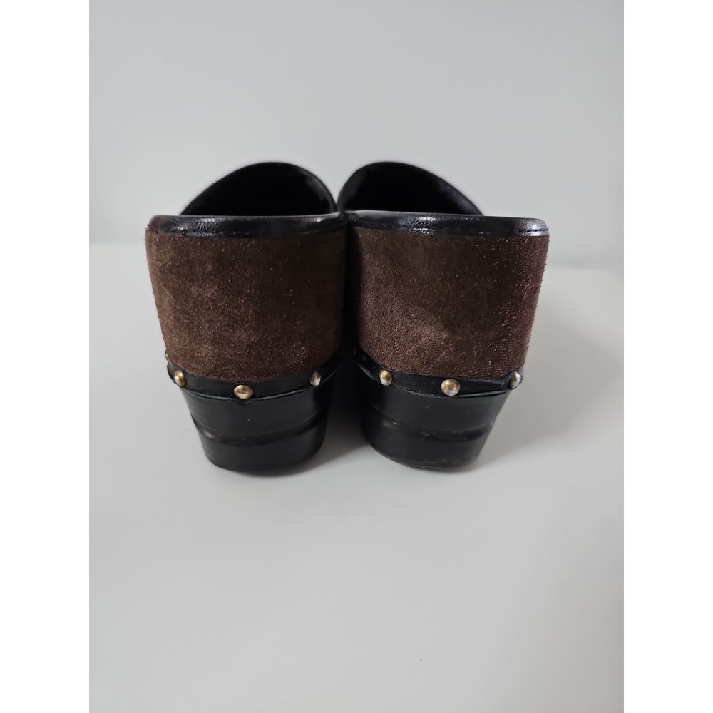 Sanita Brown Suede Clogs 40 W/intricate Embroidery - Picture 4 of 14